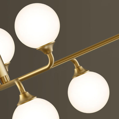 Staggered Glass Globes Candelabrum Chandelier