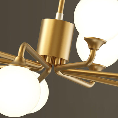 Staggered Glass Globes Candelabrum Chandelier