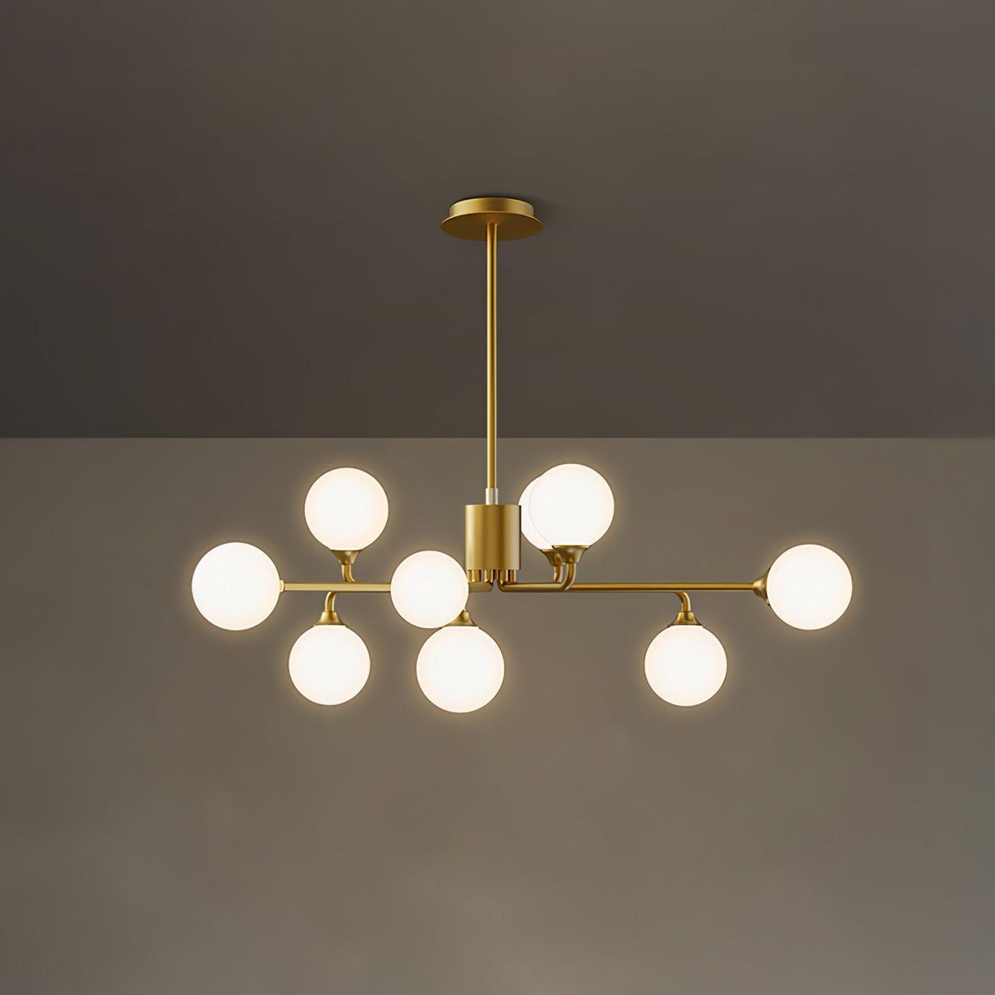 Staggered Glass Globes Candelabrum Chandelier