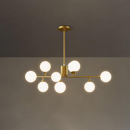 Staggered Glass Globes Candelabrum Chandelier