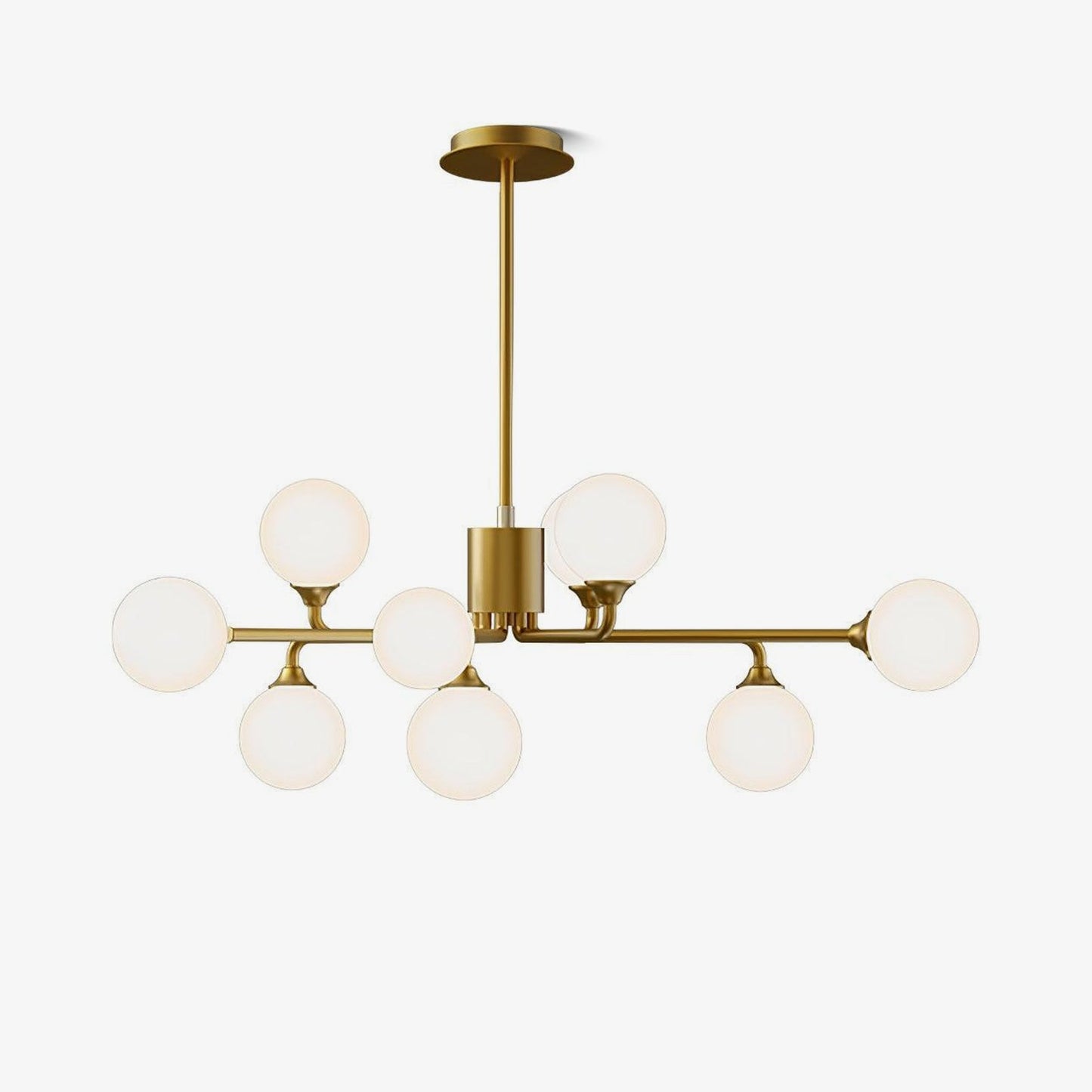 Staggered Glass Globes Candelabrum Chandelier