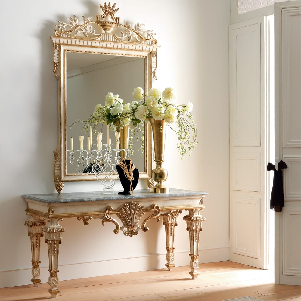 Statement Classic Italian Designer Console And Mirror Set