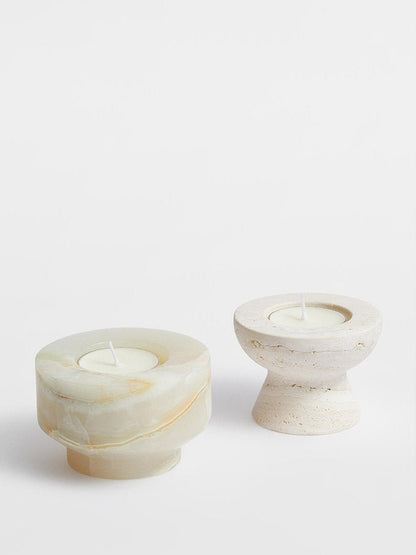 Stone Halo Candle Holder Set