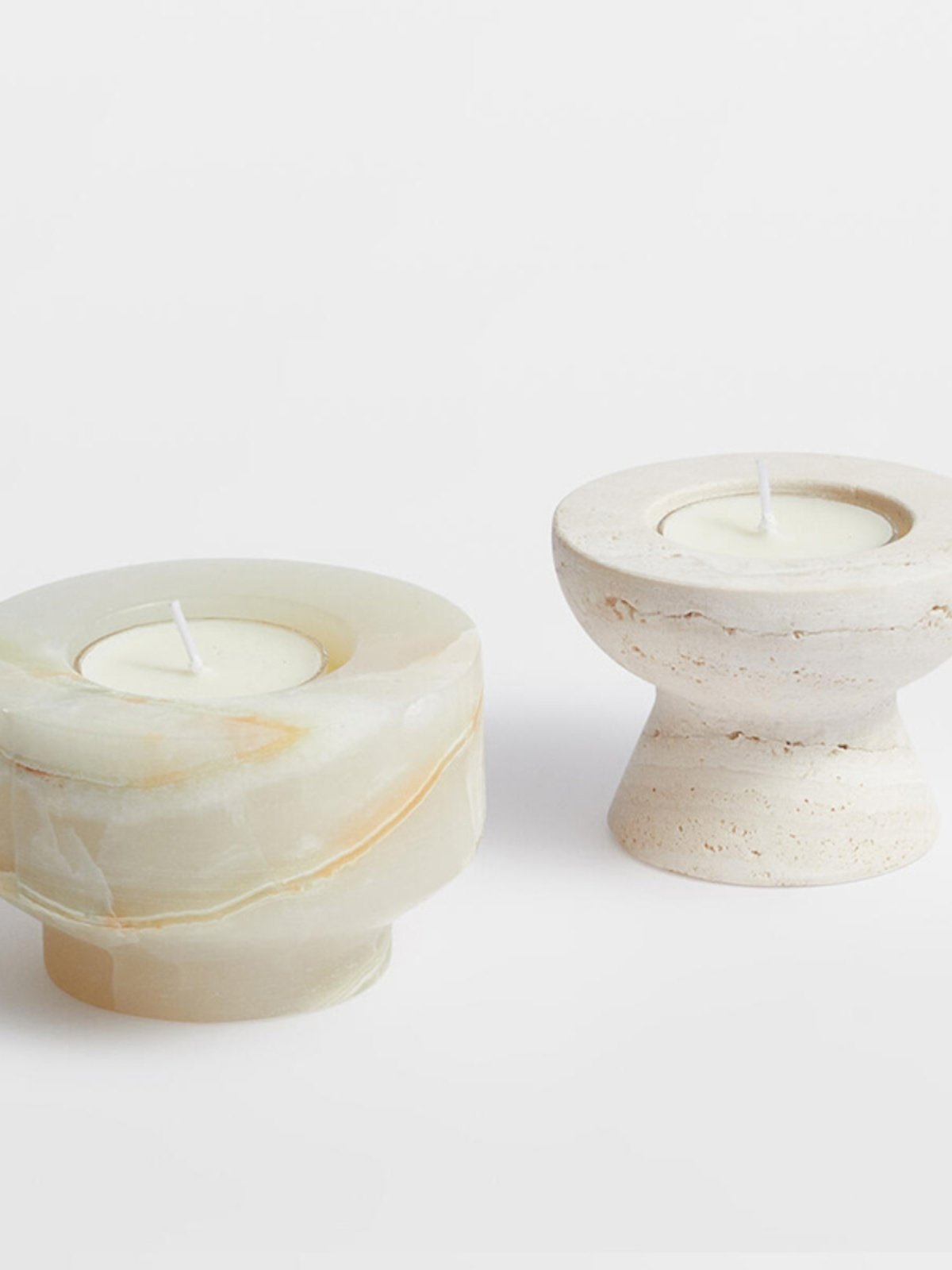 Stone Halo Candle Holder Set