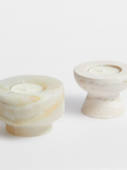 Stone Halo Candle Holder Set
