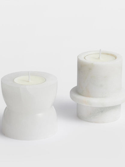 Stone Halo Candle Holder Set