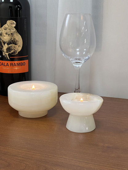 Stone Halo Candle Holder Set