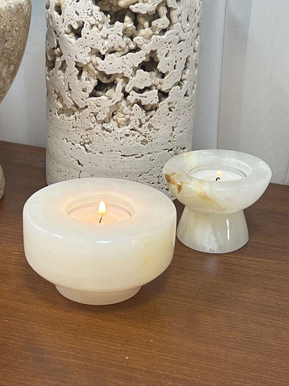 Stone Halo Candle Holder Set