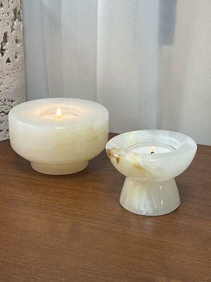 Stone Halo Candle Holder Set