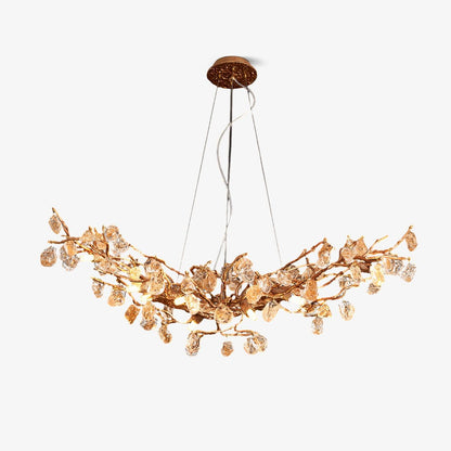 Stone Crystal Brass Chandelier