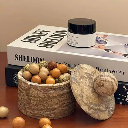 Strata Sphere Stone Storage Box