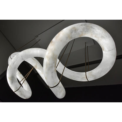Streamlined Alabaster Pendant Lamp