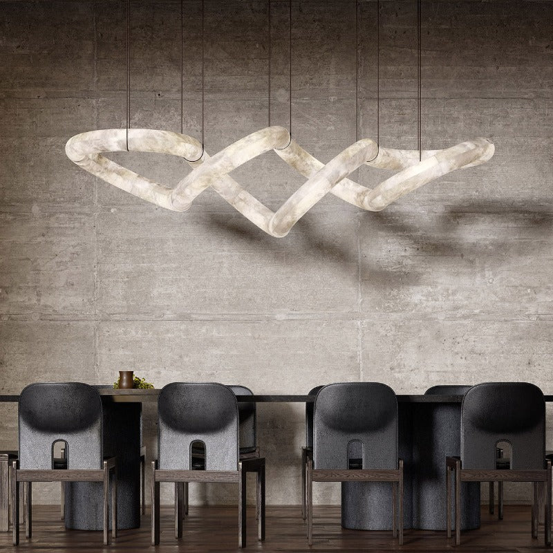 Streamlined Alabaster Pendant Lamp