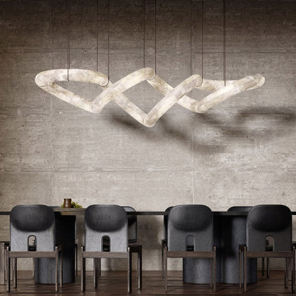 Streamlined Alabaster Pendant Lamp