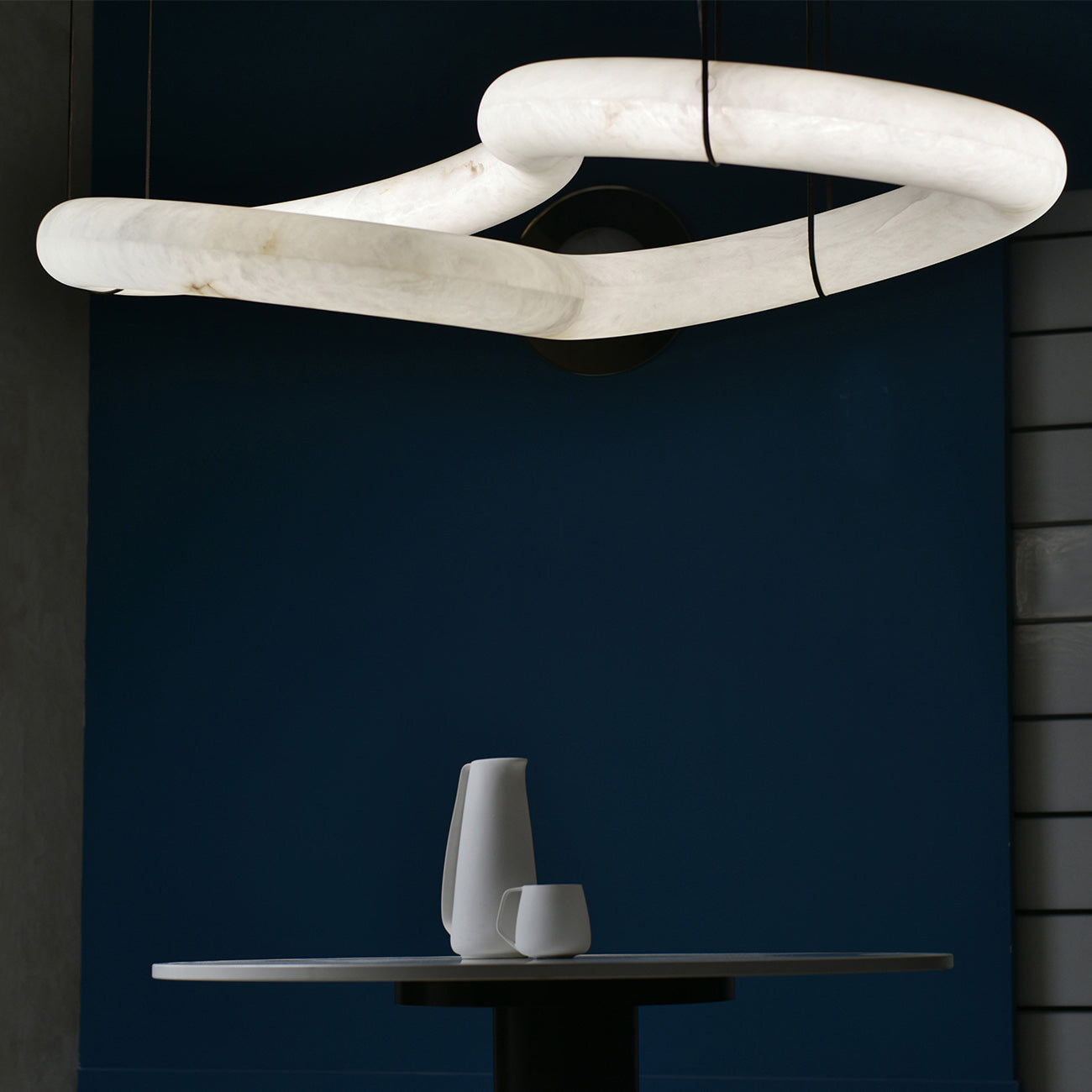 Streamlined Alabaster Pendant Lamp