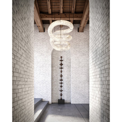 Streamlined Alabaster Pendant Lamp