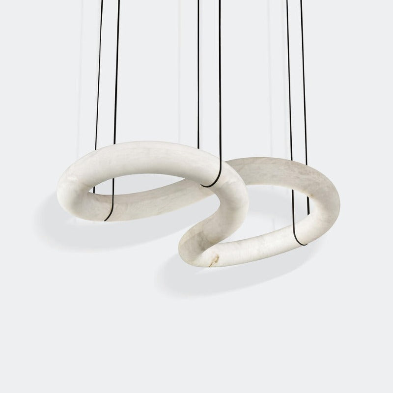 Streamlined Alabaster Pendant Lamp