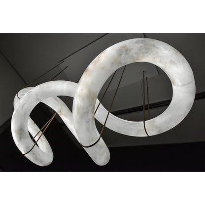 Streamlined Alabaster Pendant Lamp