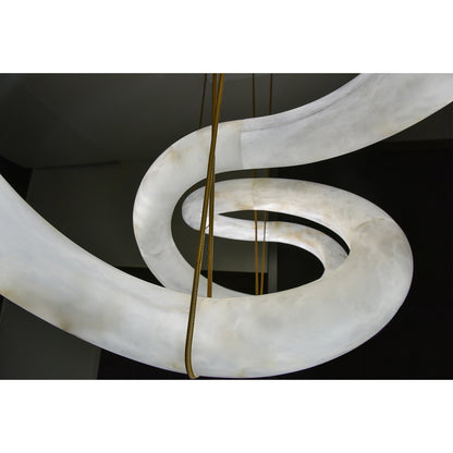 Streamlined Alabaster Pendant Lamp