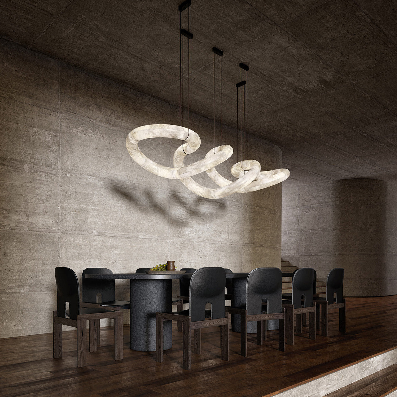 Streamlined Alabaster Pendant Lamp