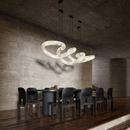 Streamlined Alabaster Pendant Lamp