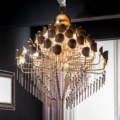 Superb Gold Crystal Chandelier