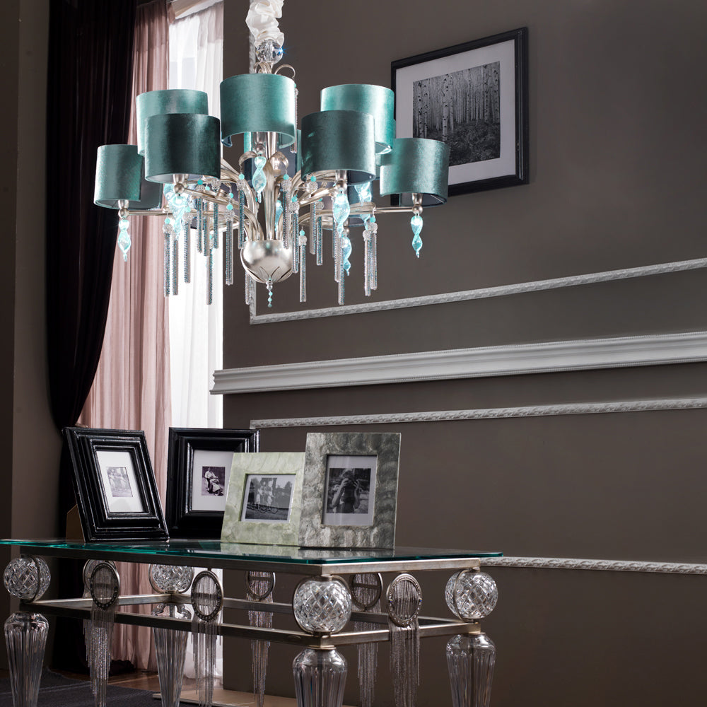 Crystal Aquamarine Chandelier