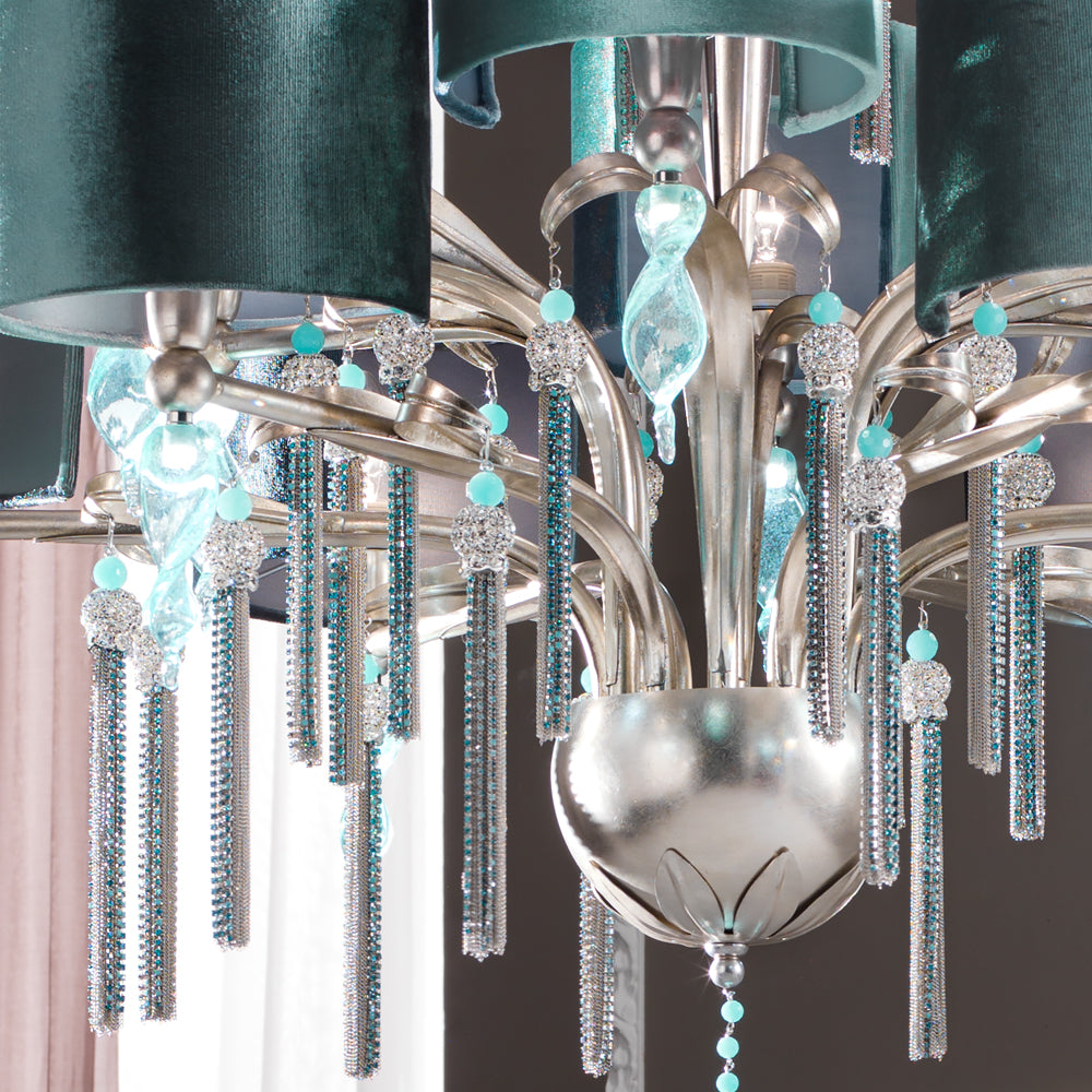 Crystal Aquamarine Chandelier