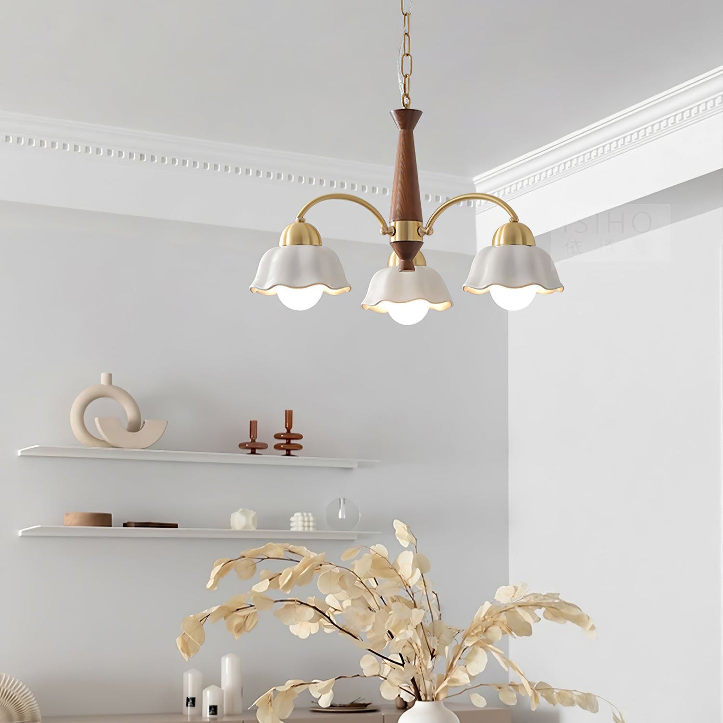 Swedish Modern Brass Pendant light Chandelier