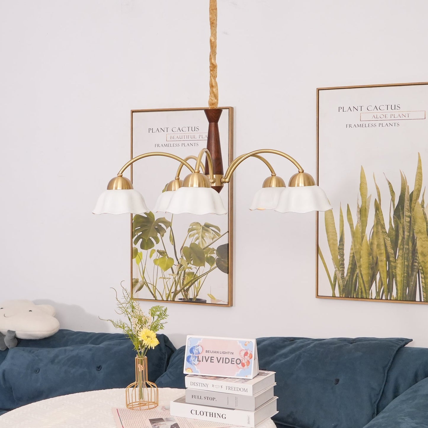 Swedish Modern Brass Pendant light Chandelier