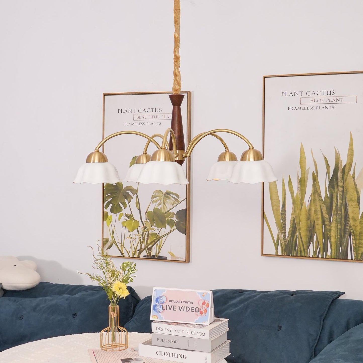 Swedish Modern Brass Pendant light Chandelier