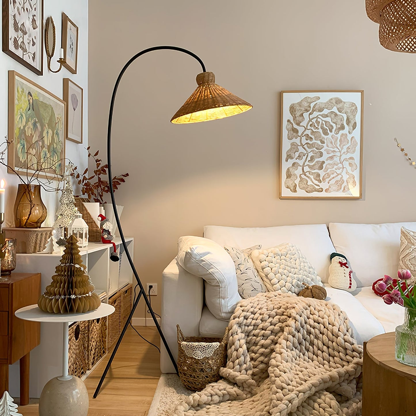 Tana Woven Reading Lamp Floor Lamp