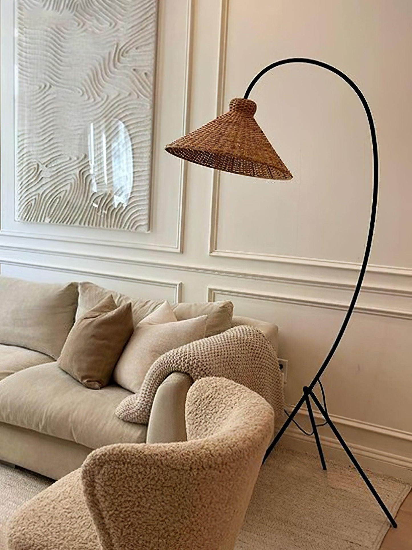 Tana Woven Reading Lamp Floor Lamp