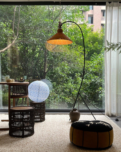 Tana Woven Reading Lamp Floor Lamp