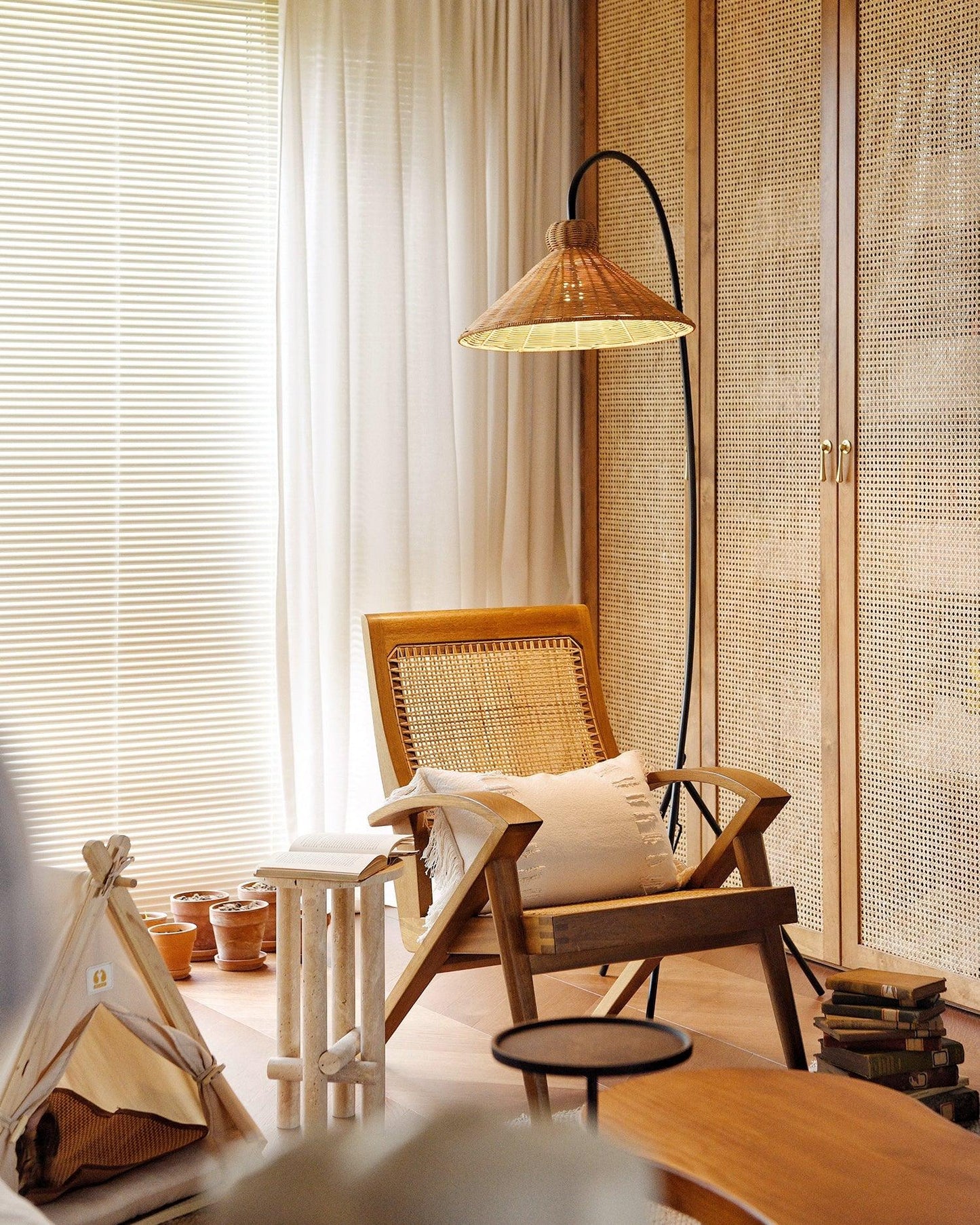 Tana Woven Reading Lamp Floor Lamp