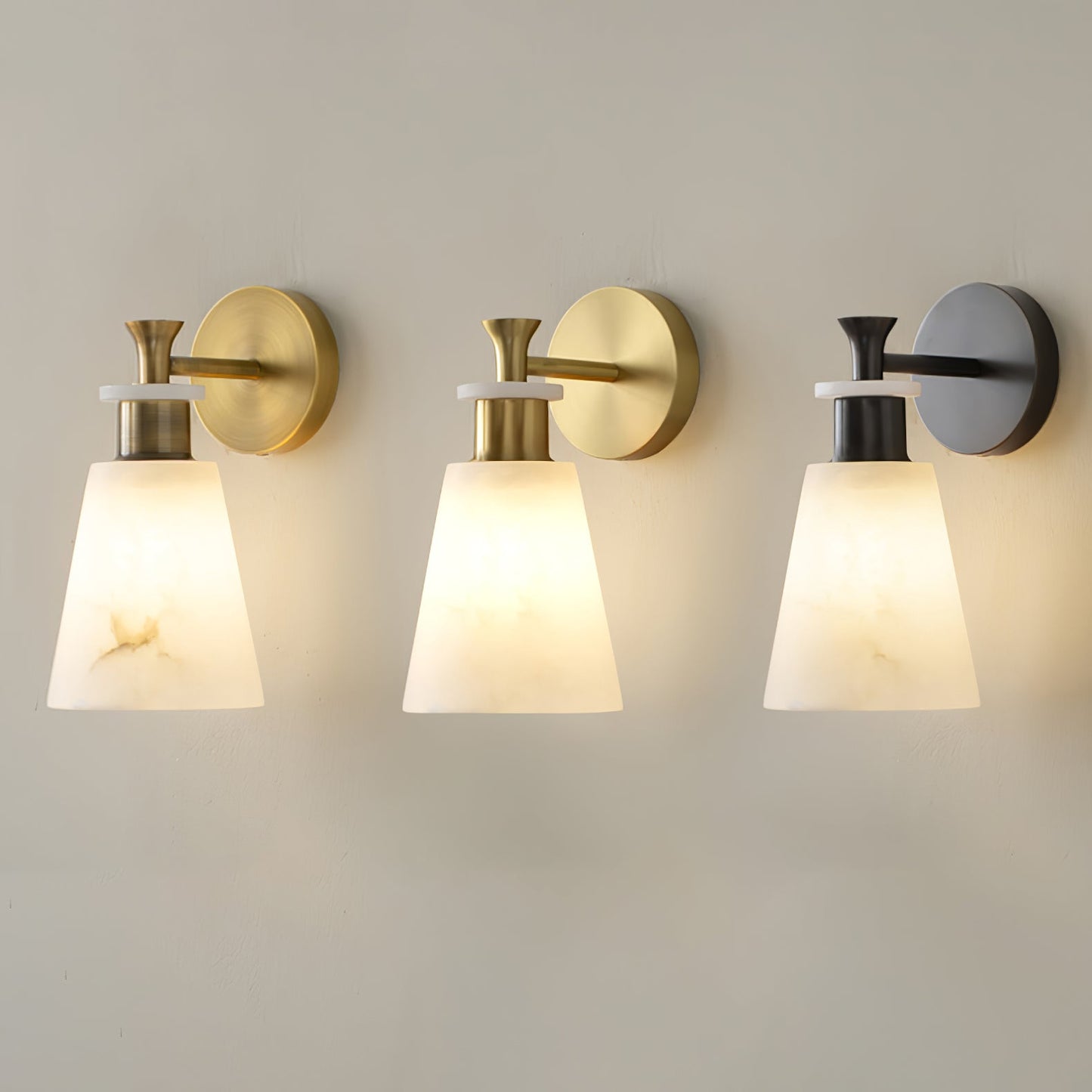 Tapered Alabaster Lamp bracket Wall Sconce