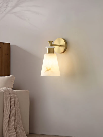 Tapered Alabaster Lamp bracket Wall Sconce