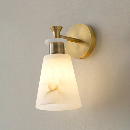 Tapered Alabaster Lamp bracket Wall Sconce