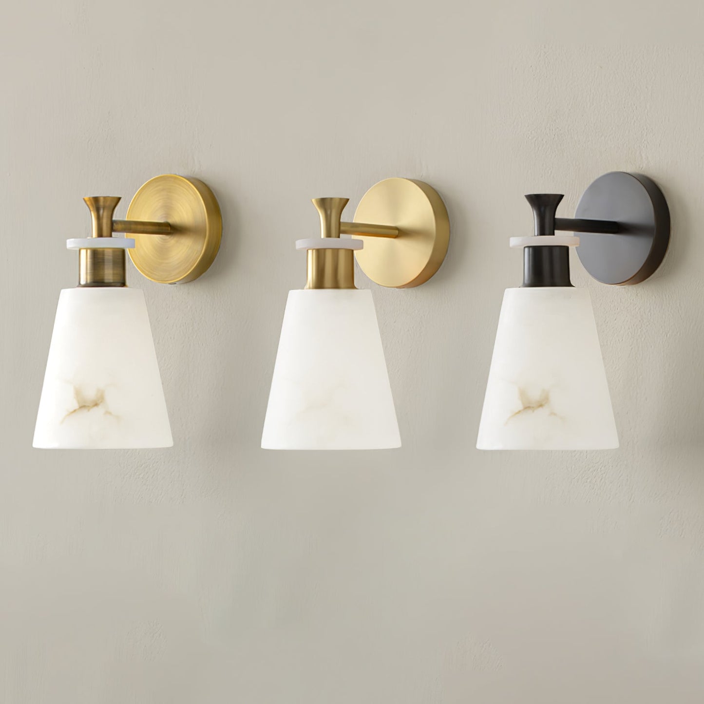 Tapered Alabaster Lamp bracket Wall Sconce