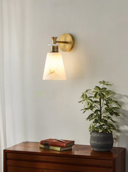 Tapered Alabaster Lamp bracket Wall Sconce