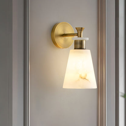 Tapered Alabaster Lamp bracket Wall Sconce