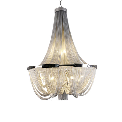 Tassel Aluminum Chain Crown Chandelier