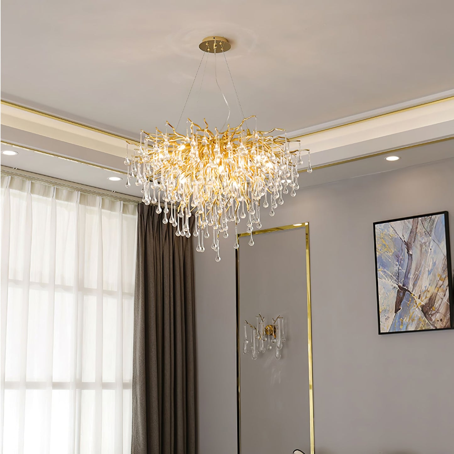 Teardrop Crystal Ceiling fixture Chandelier