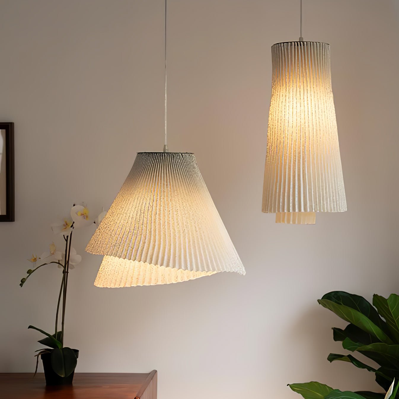 Stainless Steel Pleated Hanging light Pendant Lamp