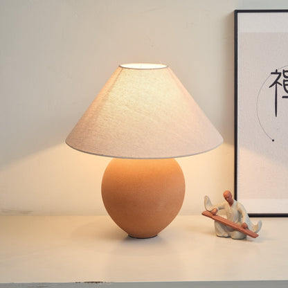 Terracotta Hued Ceramic Table Lamp