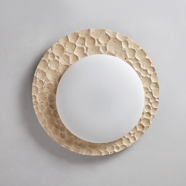 Textured Organic Travertine Ceiling Lamp