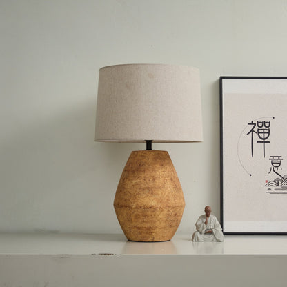 Textured Terracotta Toned Table Lamp