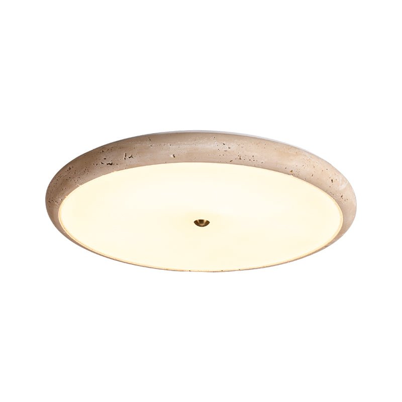 Textured Travertine Disk Ceiling Light