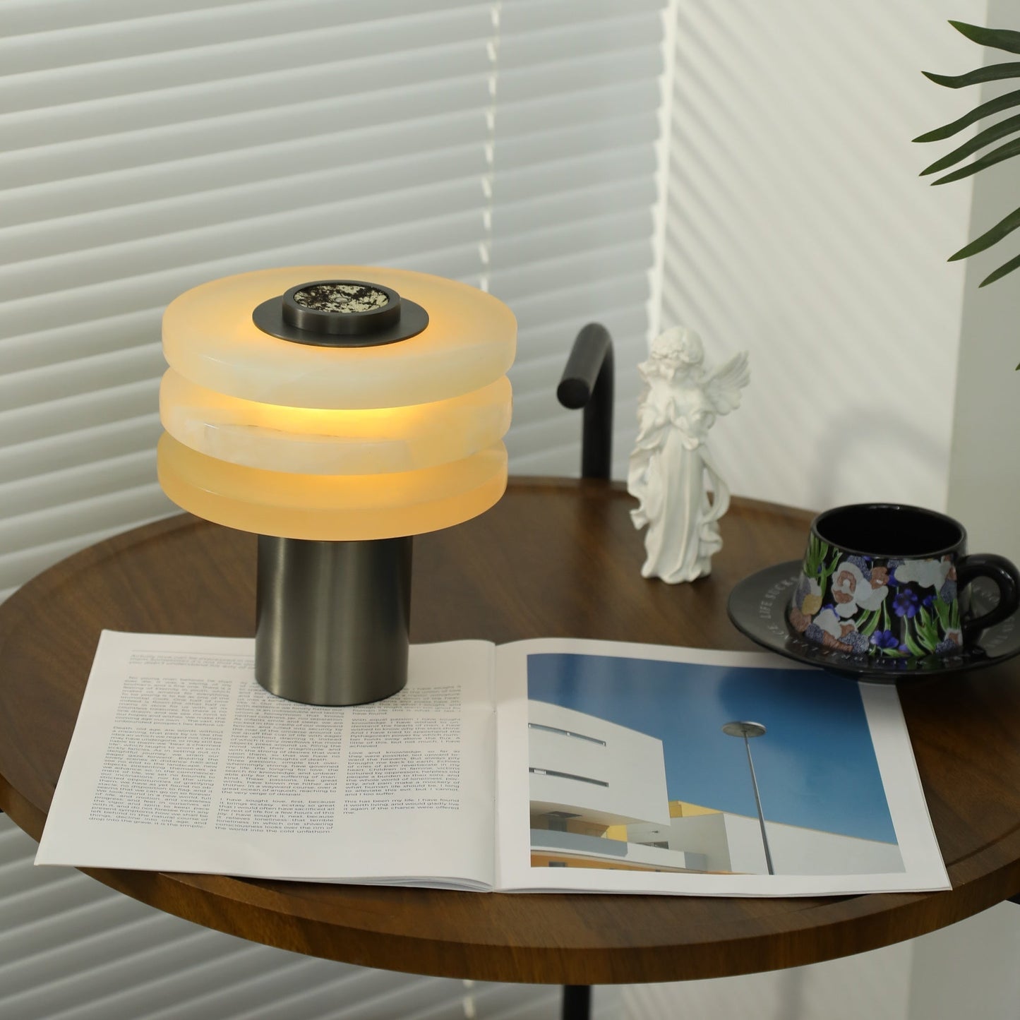 Tiered Obelisk Alabaster Table Lamp