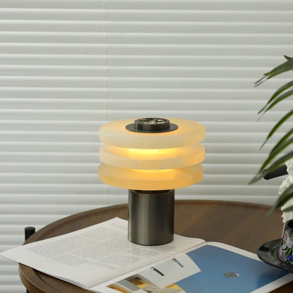 Tiered Obelisk Alabaster Table Lamp